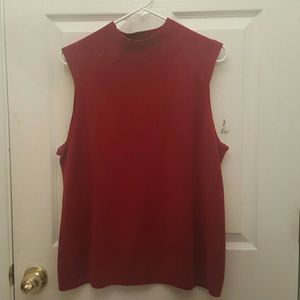Dark red mock neck
